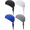 Sweat Wicking Doo Rag Cooling Dew Rag Helmet Liner Large Motorcycle Do Rags Head Wrap Bandana Skull Caps for Men and Women