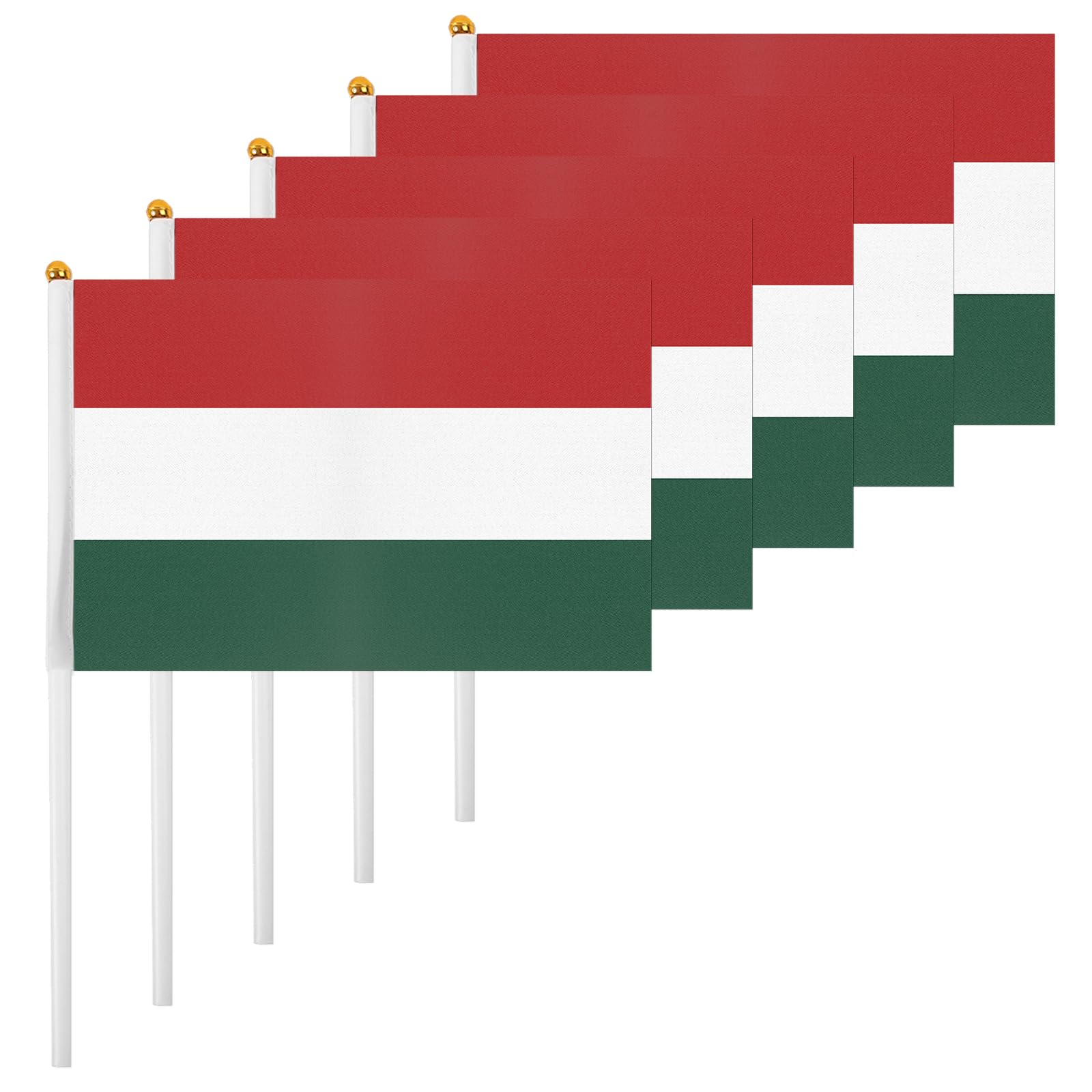 Photo 1 of ASUNO 20 Pack Hungary Flags HandHeld Small Banners 5 × 8 Inch Mini Hungarian Stick Flag Polyester for Party Decorations World Cup International Festival Events Indoor and Outdoor