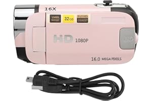Video Camera Camcorder, 1080P HD 16MP 16X Digital Zoom Vlogging Camera with Fill Light, 2.4 Inch Rotatable Screen, Portable C