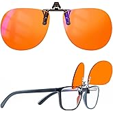 Goiteia Orange Blue Light Blocking Glasses Clip on for Migraine-Gaming Glasses for Eyes Strain/Light Sensitive-Help to Sleep