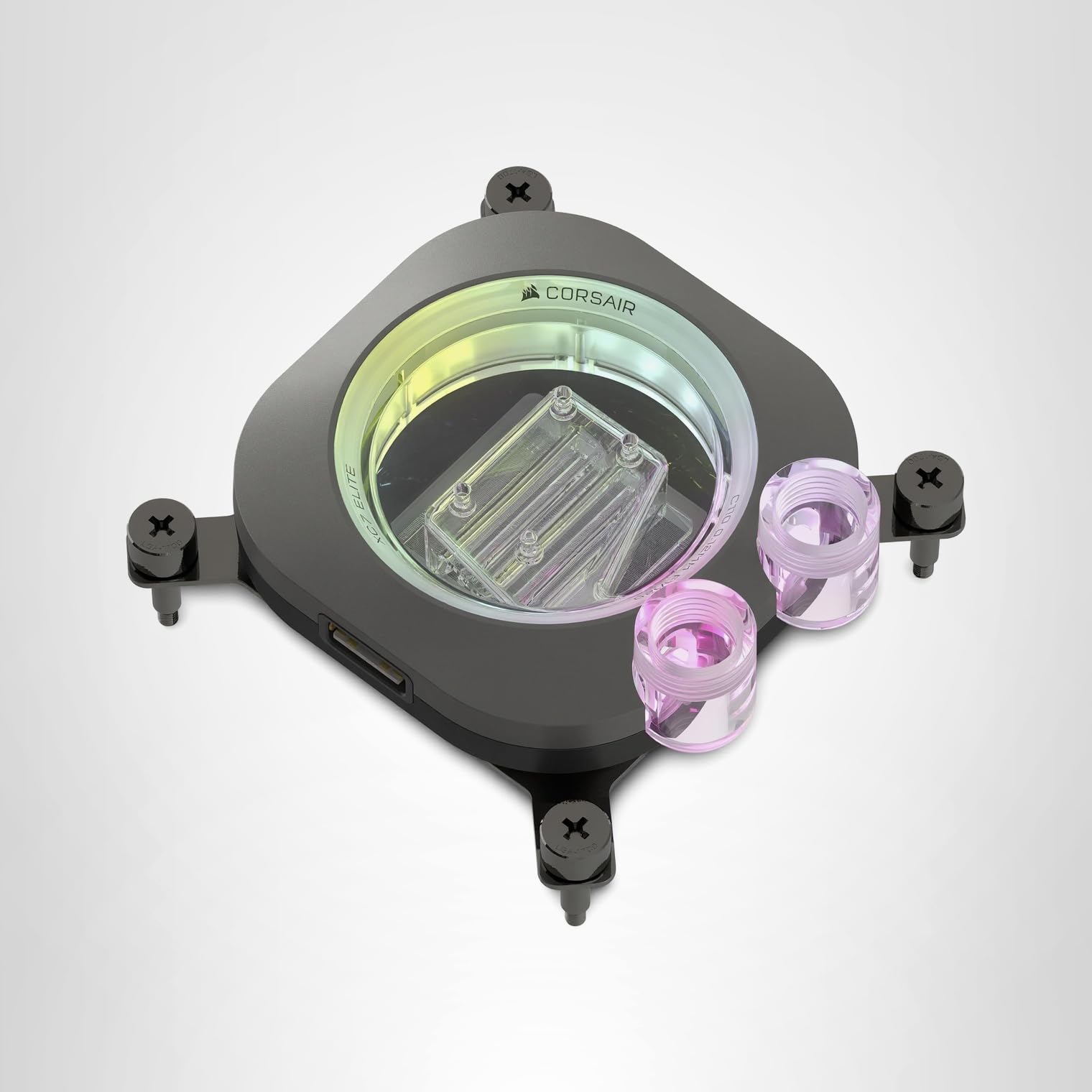 CORSAIR iCUE Link XC7 RGB Elite CPU Water Block - Transparent Flow Chamber - 24 RGB LEDs - Fits Intel LGA 1700, AMD AM5 and Older - Stealth Gray