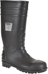 Portwest FW95 Mens Steel Toe Cap Safety Wellington Boots Black 43