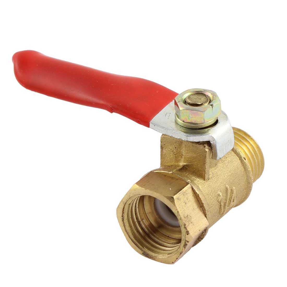 Sourcingmap Ball Valve Shut-Off Valve, 1/4BSP Male to 1/4BSP Female Thread, Pipe Tubing Fittings, 50mm Operation Handle, Brass Valve, Pack of 1