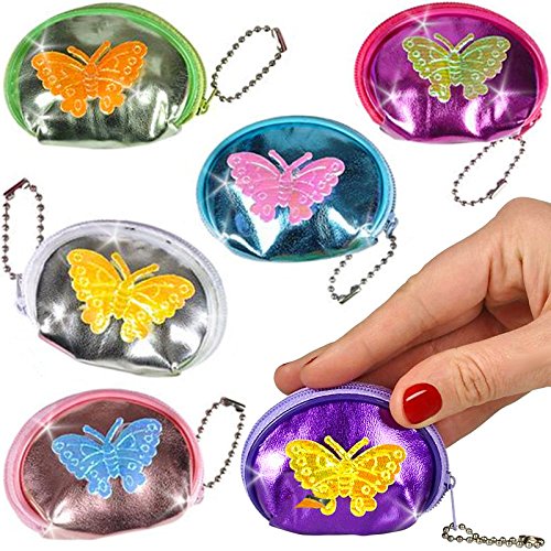 German Trendseller® - 12 x Kinder Geldbörsen Schmetterlinge Mitgebsel ? Portmonee ? Kindergeburtstag ? 12 Stück