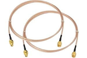 BINGFU SMA Female Bulkhead Mount to SMA Male RG316 Antenna Extension Cable 1m 3 feet 2-Pack Compatible with 4G LTE Router Gateway Cellular SDR USB Dongle Receiver