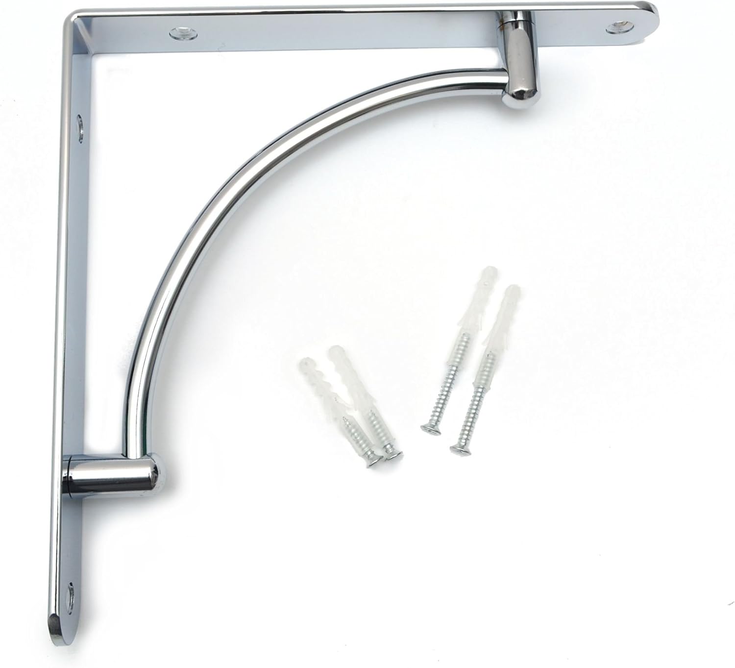 Pair Chrome Fixed Shelf Brackets Supports with Fixings 025 - Image 4