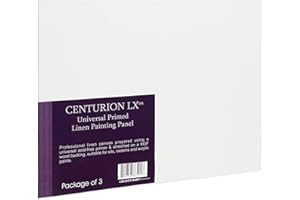 Centurion All-Media Primed Linen Panels - 9x12 3 Pack - 11oz Universal Primed Canvas Boards for Painting, Mounted on MDF Wood, Non-Warping, Ideal for Artists, Professionals, and Painters