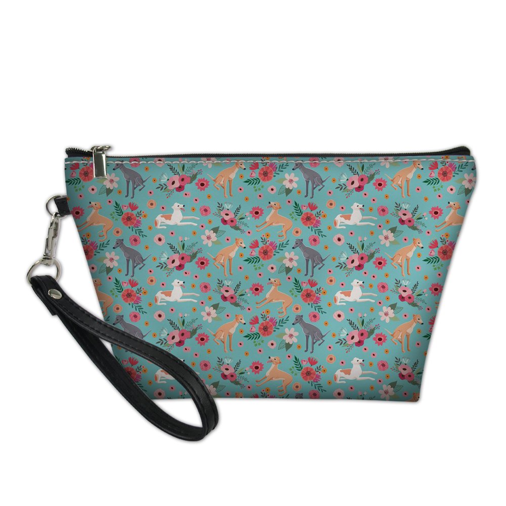 HUGS IDEA Greyhound Flower Fashion Makeup Storage Bag Ladies Travel Waterproof Toiletry Pouch