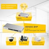 Zyxel 8-Port Gigabit Web Managed PoE Plus Switch 60W Budget UK Plug GS1200-8HPv2 view 4