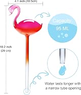 NiHome Flamingo Self-Watering Bulb 2-Pack 10.2in Glass Waterer Garden view 3