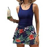 VIMPUNEC Women One Piece Swim Dress Swimsuit Tummy Control Modest Swim Skirt Bathing Suit
