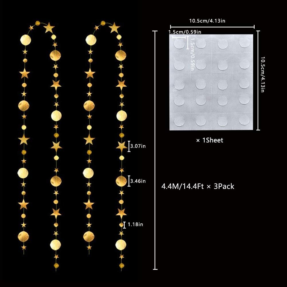 QincLing 39.3 Fts Gold Twinkle Little Star Party Garlands - Image 3