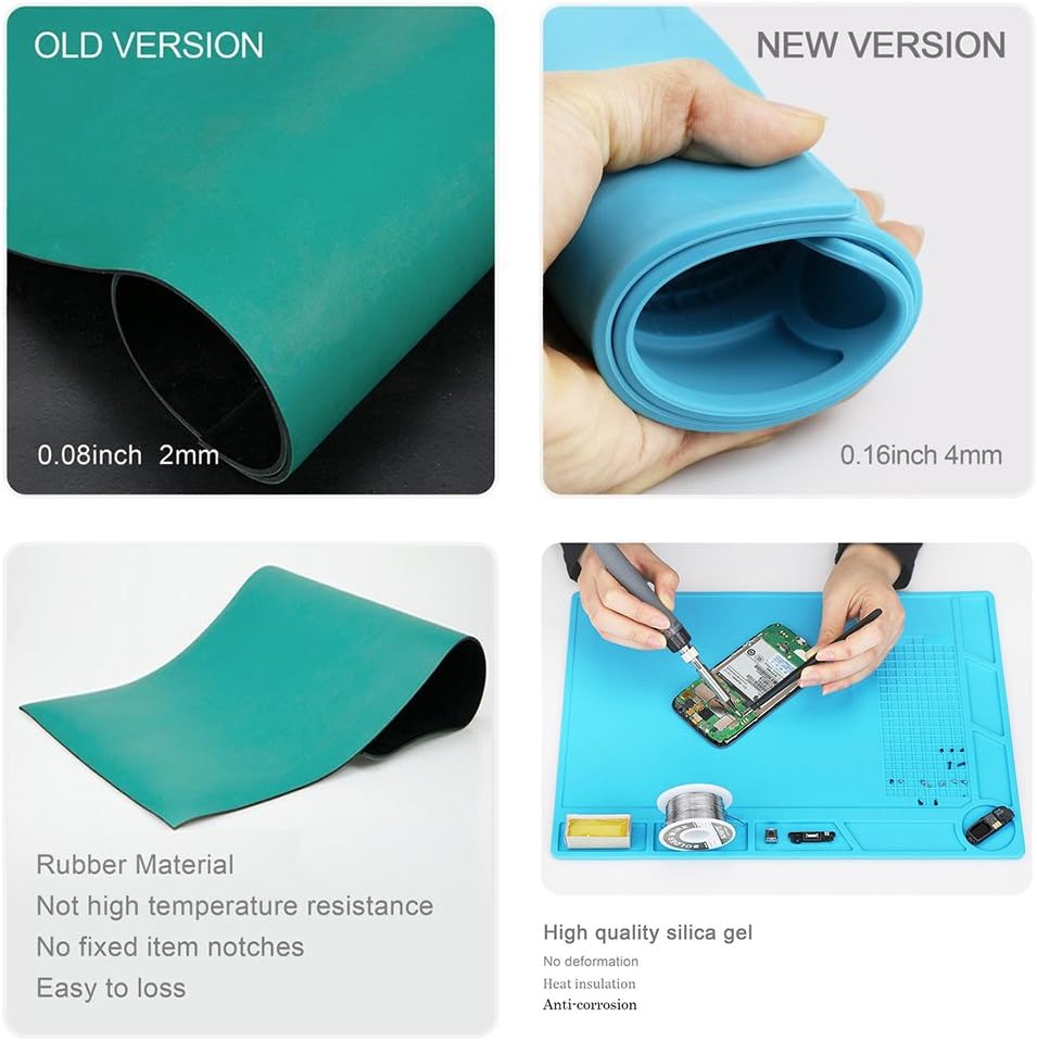 35 * 25CM Anti-Static Heat Resistant Silicone Floor Mat for Soldering Iron Phone and Computer Repair - Image 3