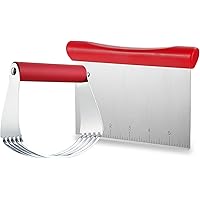 Spring Chef - Dough Blender and Pastry Cutter, Stainless Steel Nut, Pie, Pastry and Dough Cutter and Scraper, Multipurpose Ba