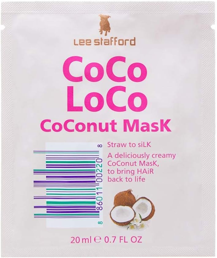 Lee Stafford Coco Loco Coconut Mask - 20ml | A Thick and Creamy Coconut Travel Sized Hair Mask Full of Goodness | Hair Mask, Hair Masks, Hair Treatment, Hair Conditioner