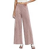 EVALESS Women's Wide Leg Baggy Pants Casual Elastic Waist Acid Wash Cotton Knit Palazzo Pants Boho Vacation Lounge