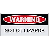 Funny Warning Bumper Stickers - No Lot Lizards (Truck Stop Hookers, Call Girls, Prostitute) - 6" x 3" Decals - Great for Truckers, Post on Cab Door