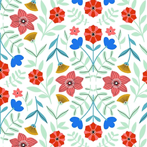 Stitch & Sparkle Fabrics, Modern Scandinavian, Small Flowers White Cotton Fabrics, Quilt, Crafts, Sewing, Cut by The Yard, 44 Inches (SSSF005)