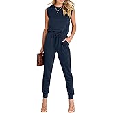 ANRABESS Womens Summer Sleeveless Jumpsuits Casual Dressy Stretchy Crewneck Rompers One Piece Outfits Fall Fashion 2026