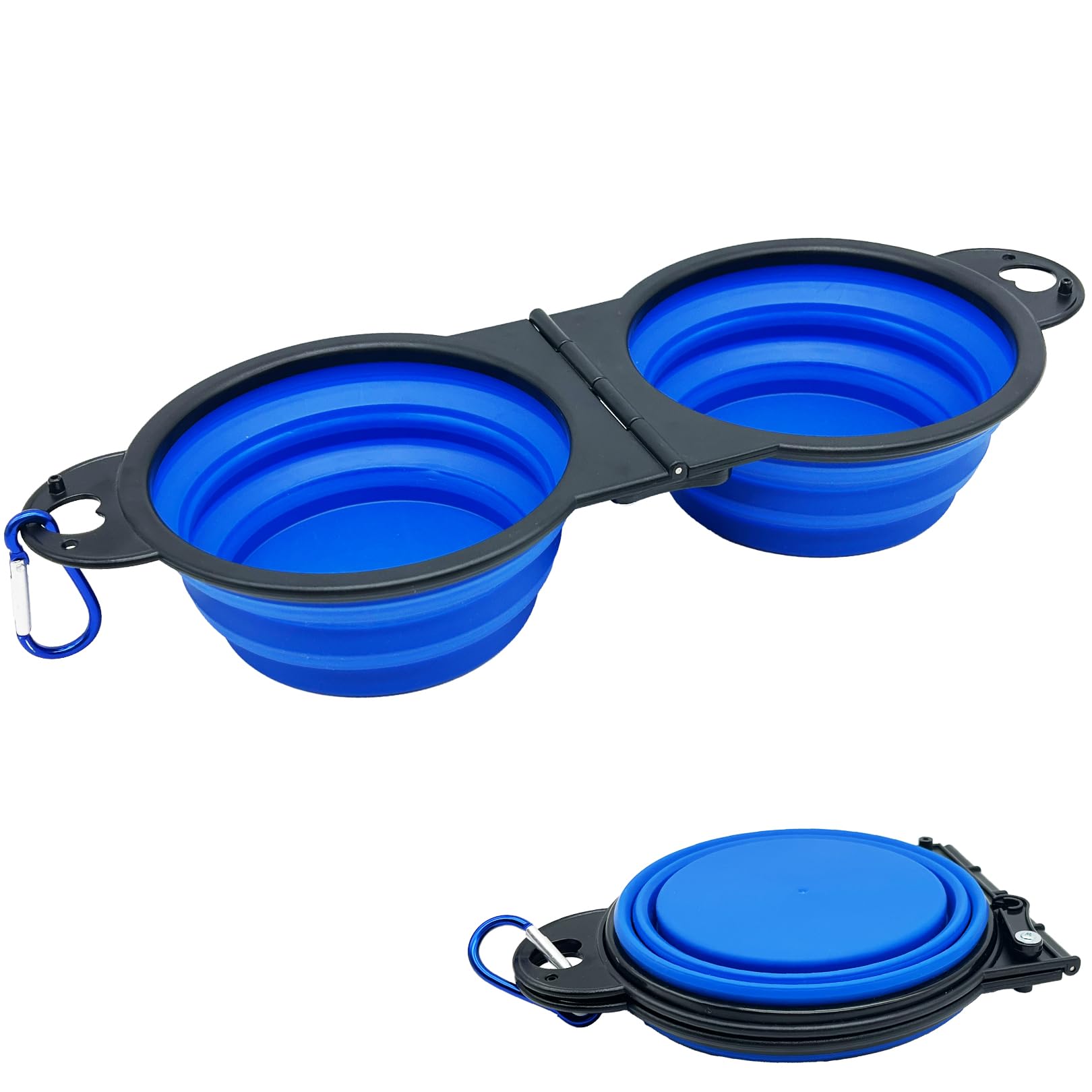 Photo 1 of Collapsible Dog Water Bowl - Pet Portable Foldable 2 in 1 Food Bowls,Silicone Feeding Dish for Traveling,Camping,Walking,Hiking
