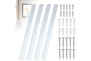 4 Pcs French Cleat Picture Hanger, 12 Inch Heavy Duty Aluminum Z Clips with Screws Interlocking Wall Mounting Bracket Hardwar