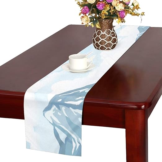Amazon Com Jiajia Picnic Table Runner Winter Mountain Landscape