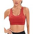 RUNNING GIRL High Impact Sports Bras for Women,Racerback Running Bra Workout Crop Tank Tops Longline Sports Bra Push up