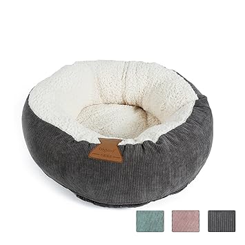 Hongyh Winter Katze Hundebett Rund Fleece Donut Pet Kissen Oval
