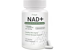 Ncduyde NAD+ Supplement, Liposomal NAD Nicotinamide Riboside Resveratrol 1500 mg - Anti-Aging & Brain Health, Improve Energy - Specifically for Women and Men, 120 Capsules