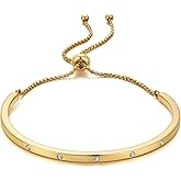 WOWORAMA Adjustable Slider Bracelets for Women Bar Friendship Bangle Bracelet for Women Gold/White Gold/Rose Gold Bolo Bracelet