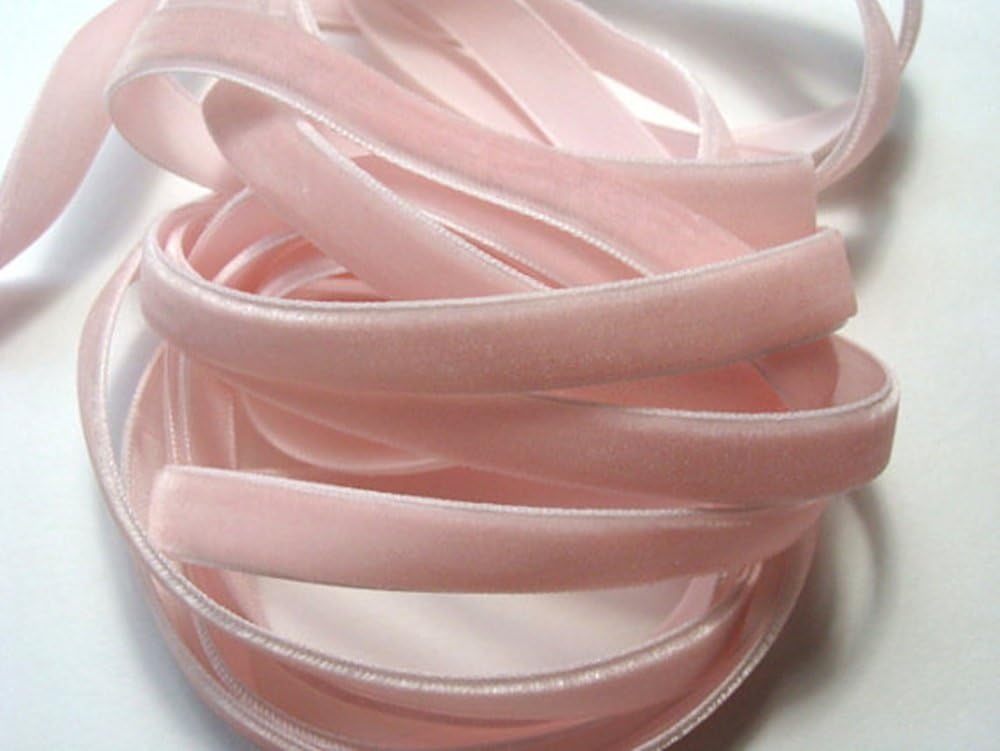 1/4" Velvet Ribbon 25 Yard Roll Light Pink Color
