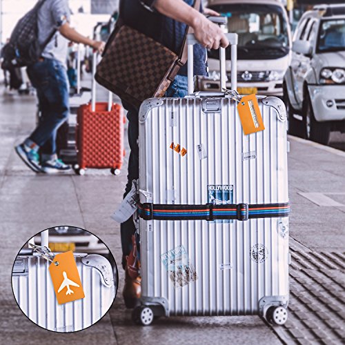 Ovener Luggage Accessories Luggage Straps/Luggage Tags Name ID Card-Orange 2Set
