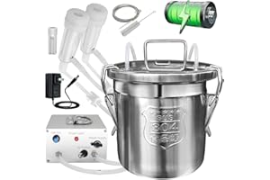 Hantop 6L Goat Milking Machine, Rechargeable Battery Powered Speed Adjustable Pulsating Vacuum Pump, 304 Stainless Steel Milk Bucket with Auto Stop Check Valve Goat Milker Machine (Pro Model)