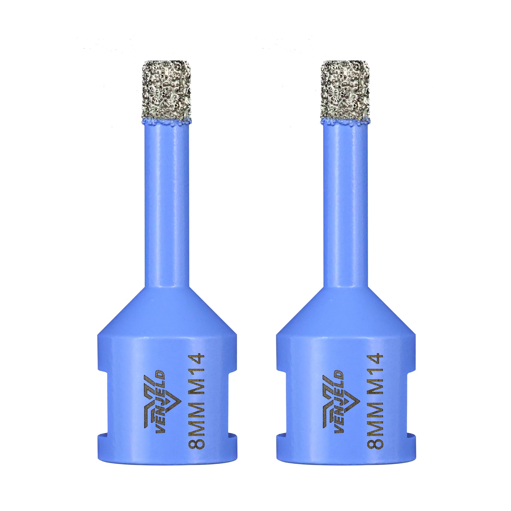 Diamond Tile Drill Bits 8mm 2Pcs Hole Saws with M14 Thread Dry Drilling for Ceramic Porcelain Tile Granite Marble Stone VENJELD
