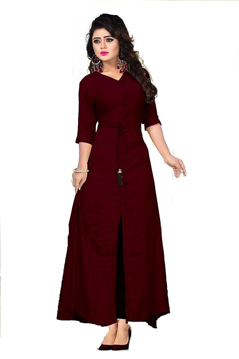 fabdiamond women's kurta(kp-1187_red_x-large)