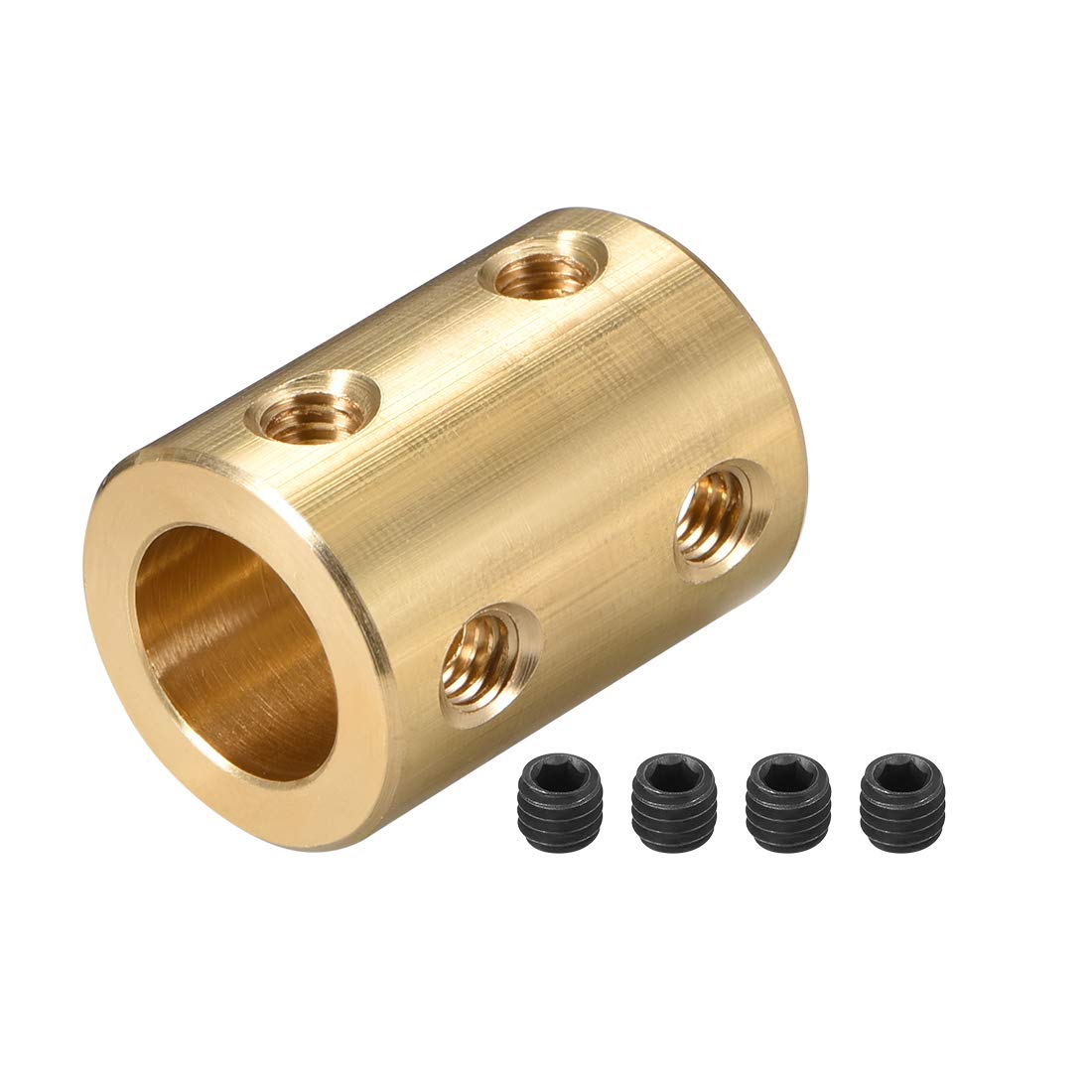 sourcing map 6mm to 10mm Bore Rigid Coupling Set Screw L22XD16 Copper,Shaft Coupler Connector,Motor Accessories