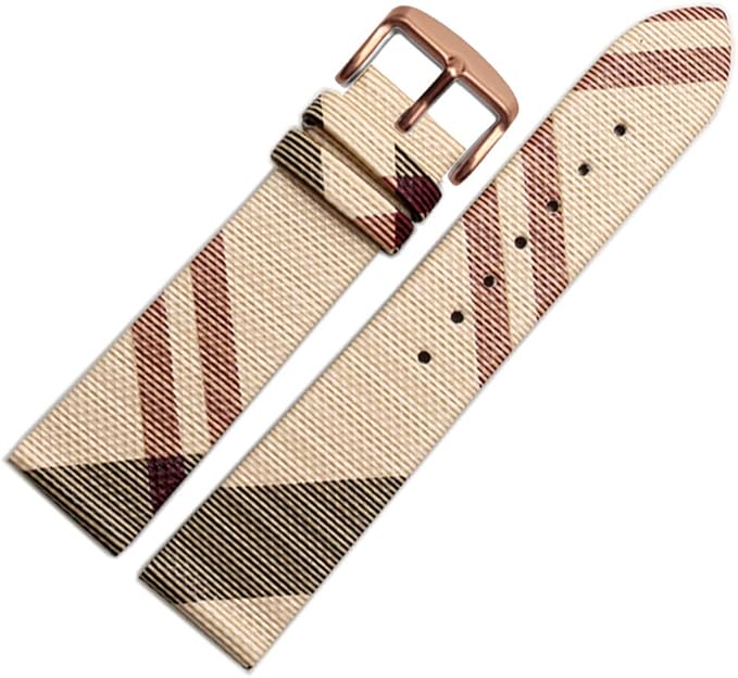 Choco&Man US Burberry Calfskin Leather Watch Band Replacement Watch Strap with The Standard