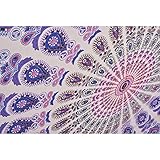 Tapestry Twin Black and White Hippie Elephant Mandala Tapestry Indian Traditional Beach Throw (Twin (210cm x 140 cm), white and blue)