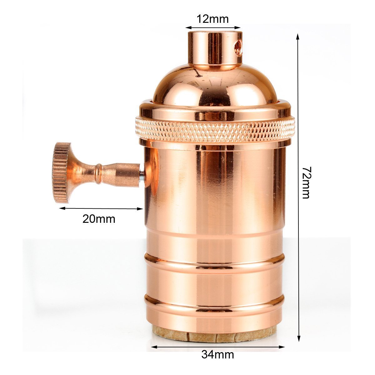 4 X E27 di Rame Retro Antico Con Interruttore Socket Screw Edison Luce della Lampada a Sospensione Holder (Rosa Golden)