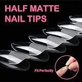 Diboniur Medium Almond Soft Gel Nail Tips 550Pcs Clear Full Cover 11 Sizes for view 4