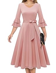 DRESSTELLS Women's Blush Pink Cocktail Tea Party