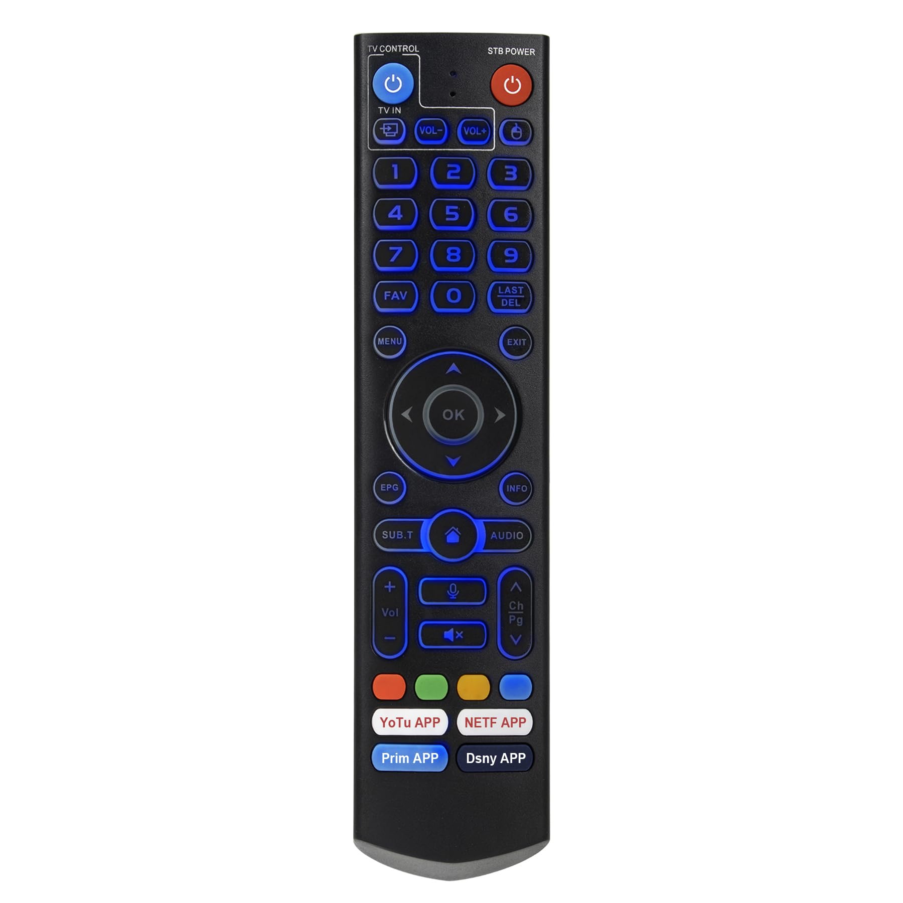 Photo 1 of V3 Pro Backlit Voice Remote Control Replacement for vSeeBox V1 / V1 Pro / V2 / V2 Pro / V3 Pro / V5 Pro / V3 Plus / V1 Max/Elite/Max with 4 Hot Keys