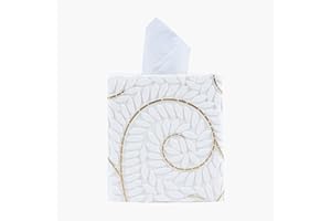 Hymmah Modern Square Tissue Box Cover Holder,Bathroom Accessories Decor Unique Design Tissue Box Cover for Bathroom Vanity Counter Tops Also Great for Bedrooms and Living Rooms