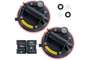 YYDENTOOL 2 Pack Heavy Duty Suction Cups, 8" Suction Cups for Glass with Pressure Gauge and Portable Storage Box, 800 lbs Load Capacity Powerful Suction Cups to Lift Large Glass, Window, Tile