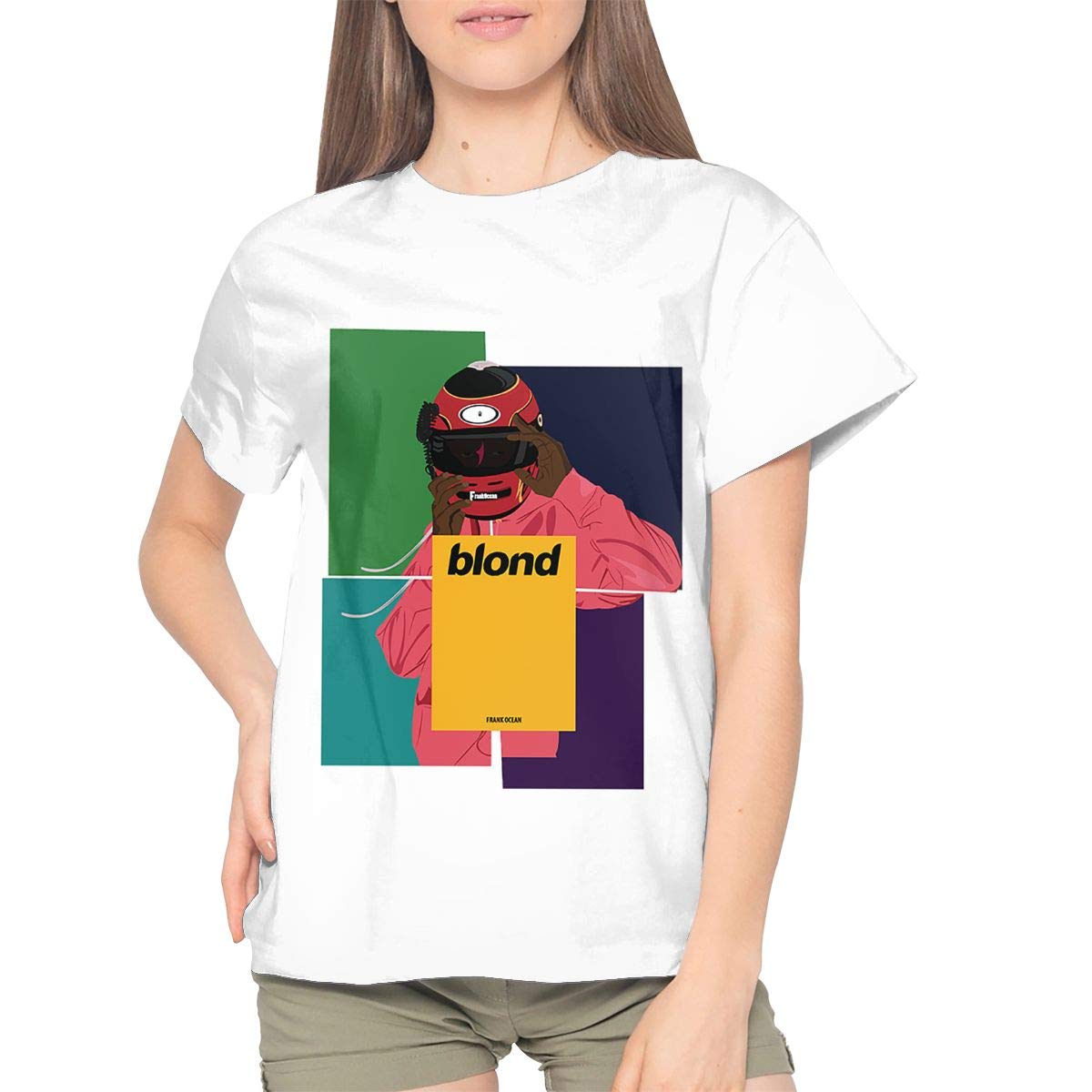 Frieda J O Blond Frank Ocean Women Funny Short Sleeve Shirts Black