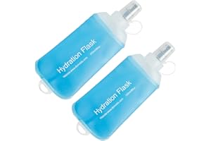 AXEN Soft Flask TPU Foldable Running Hydration Flask, Soft Collapsible Water Bottle for Hydration Pack Cycling Marathon Running Hiking