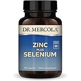 Dr. Mercola Zinc Plus Selenium, Mineral Blend, 90 Capsules (90 Servings) | Supports Immune, Brain, and Respiratory Health, Contains Zinc Glycinate Chelate and Copper, GMO-Free and Gluten-Free