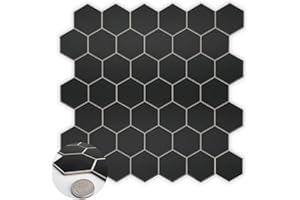 INNO STICKERS 10-Sheet Hexagon Peel and Stick Tile Backsplash,Waterproof Stick on Backsplash, 11.42" x 11.42" Self-Adhesive Marble Tiles for Kitchen,Bathroom,Bedroom