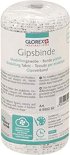 Glorex 6 9502 60 - Keratex Gipsbinde, 10 cm x 2 m, hautfreundliches Modelliergewebe, zum Basteln und Modellieren, für Masken und Abdruck von Babybauch