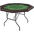 PEXMOR Foldable Poker Table, 8 Player Octagonal Folding Texas Holdem Blackjack Table w/Casino-Grade Felt, Water-Resistant Cushioned Rail, 8 Cup Holders, Portable Collapsible Legs Casino Game Table
